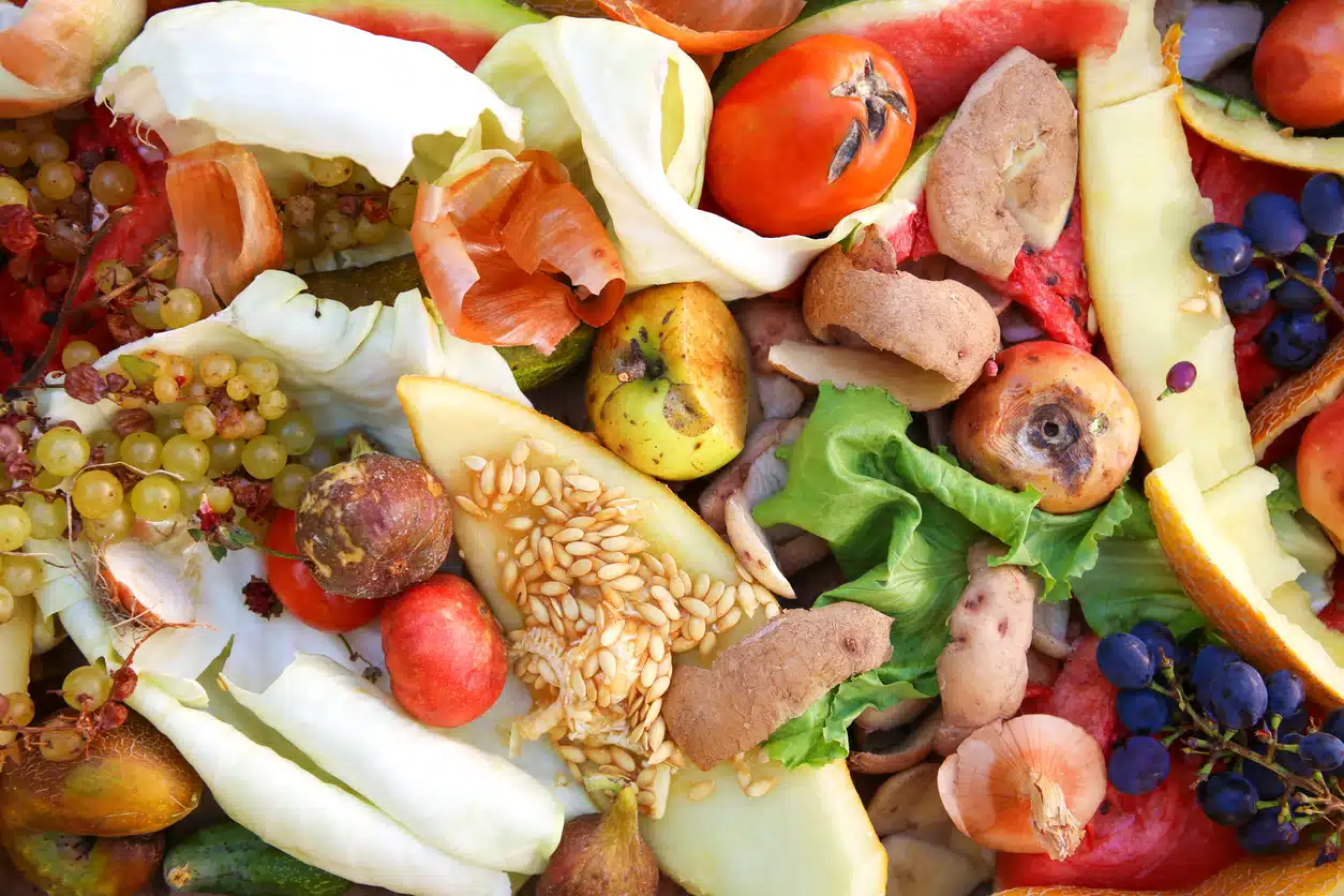 Unterschiedliche Abfälle. Müllsortierung. Hausmüll für Kompost aus Obst und Gemüse. Unterschiedliche Abfälle. Müllsortierung. Hausmüll für Kompost aus Obst und Gemüse.